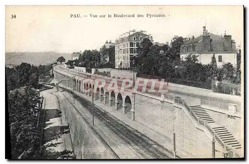 Ansichtskarte AK Pau Vue sur le Boulevard des Pyrenees