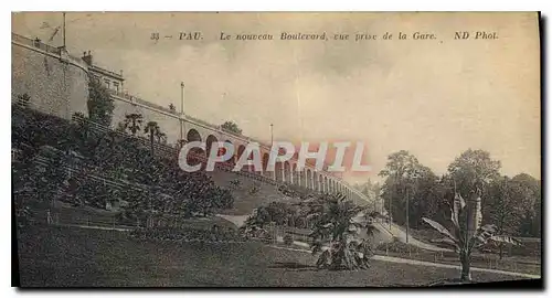 Cartes postales Pau Le nouveau Boulevard vue prise de la Gare