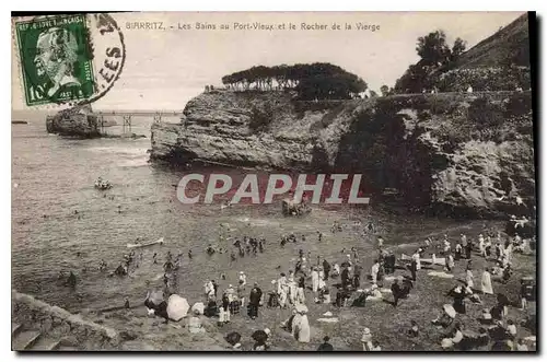 Cartes postales Biarritz Les Bains au Port Vieux et le Rocher de la Vierge