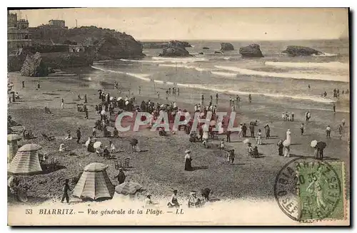 Ansichtskarte AK Biarritz Vue generale de la Plage