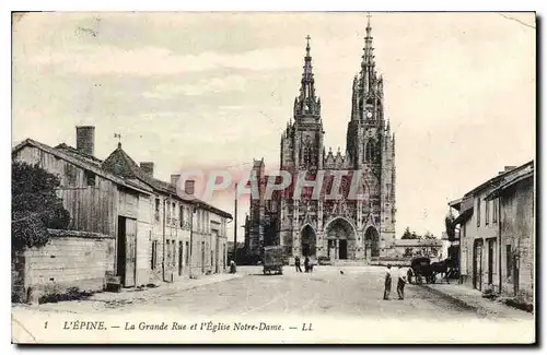 Cartes postales L'Epine La Grande Rue et l'Eglise Notre Dame
