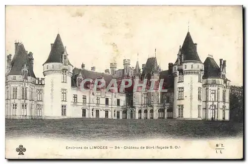 Cartes postales Environs de Limoges Chateau de Bord facades SO