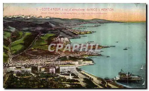 Ansichtskarte AK Cote d'Azur a vol d'aeroplane de Nice a Menton