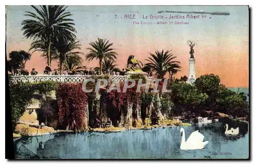 Cartes postales Nice La Grotte Jardins Albert