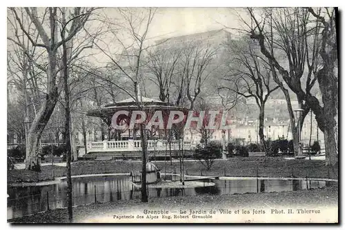 Cartes postales Grenoble Le jardin de Ville et les forts