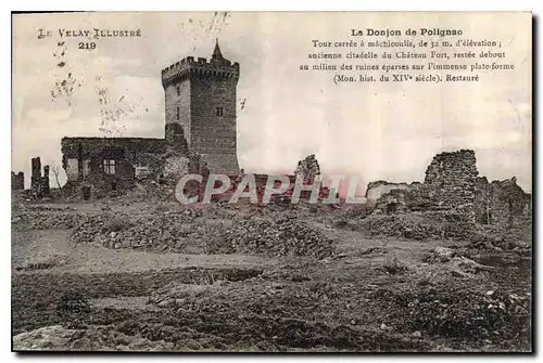 Cartes postales Velay Illustre Le Donjon de Polignac Tour carree a machicoulis