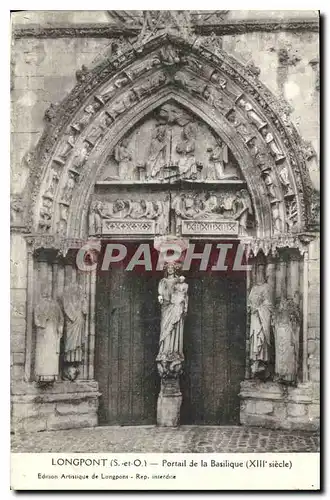 Cartes postales Longpont S et O Portail de la Basilique XIII siecle
