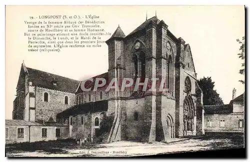 Cartes postales Longpont S et O L'Eglise Vestige de la fameuse Abbaye des Benedictins