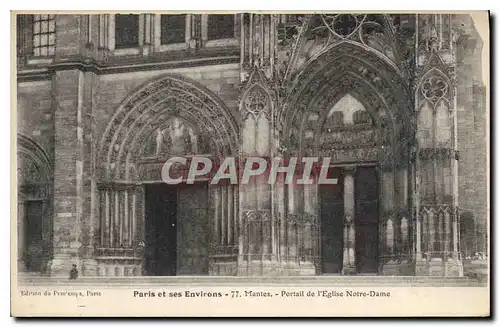 Cartes postales Paris et ses Environs Mantes Portail de l'Eglise Notre Dame