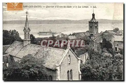 Cartes postales Evian les Bains Quartier d'Evian les Bains et le Lac Leman