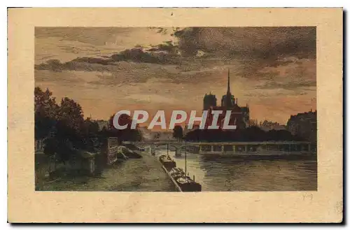 Cartes postales Paris Coucher de soleil sur Notre Dame