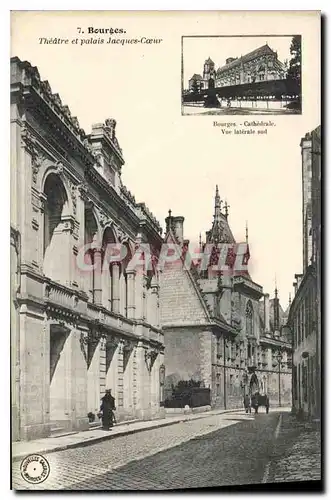 Cartes postales Bourges Theatre et palais Jacques Coeur