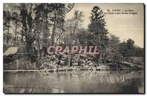 Cartes postales Juvisy Le Parc La piece d'eau et les Grottes