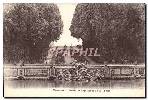 Cartes postales Versailles Bassin de Neptune et l'Allee d'eau