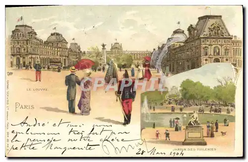 Cartes postales Paris Le Louvre Jardin des Tuileries