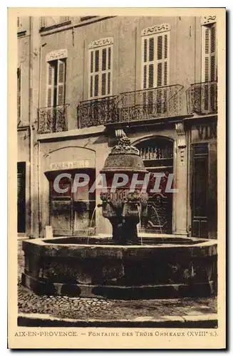 Cartes postales Aix en Provence Fontaine des Trois Ormeaux