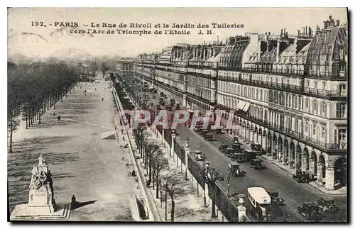 Ansichtskarte AK Paris le Rue de Rivoli et le Jardin des Tuileries vers l'Arc de Triomphe de l'Etoile