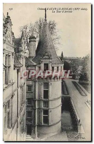 Cartes postales Chateau d'Azay le Rideau La Tour d'Arrivee