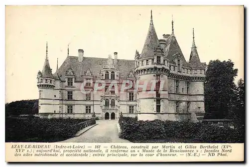 Cartes postales Azay le Rideau Indre et Loire Chateau construit par Martin et Gilles Berthelot