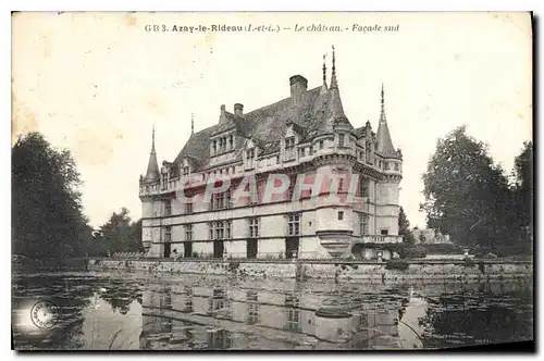 Cartes postales Azay le Rideau I et L Le Chateau Facade sud