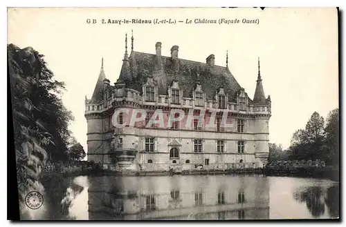 Cartes postales Azay le Rideau I et L Le Chateau Facade Ouest