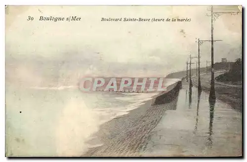 Cartes postales Boulogne s Mer Boulevard Sainte Beuve heure de la maree