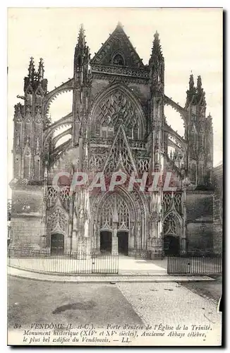 Cartes postales Vendome L et C Porte d'entree de l'Eglise de la Trinite Monument historique
