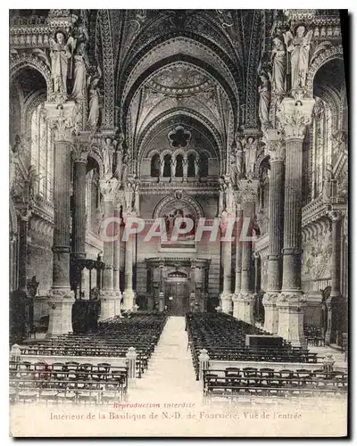 Ansichtskarte AK Interieur de la Basilique de ND de Fourviere Vue de l'Entree Lyon