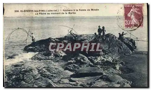 Ansichtskarte AK St Brevin les Pins Loire Inf Rochers a la Pointe de Mindin La Peche au moment de la Maree