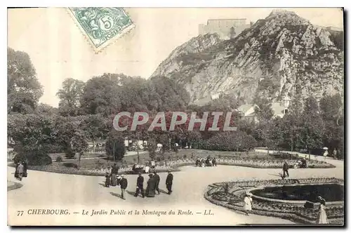 Cartes postales Cherbourg Le Jardin Public et la Montagne du Route