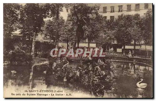 Ansichtskarte AK Saint Etienne Loire Un coin du Square Marengo La Statue AM