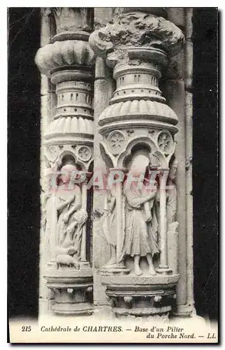 Cartes postales Cathedrale de Chartres Base d'un Pilier du Porche Nord