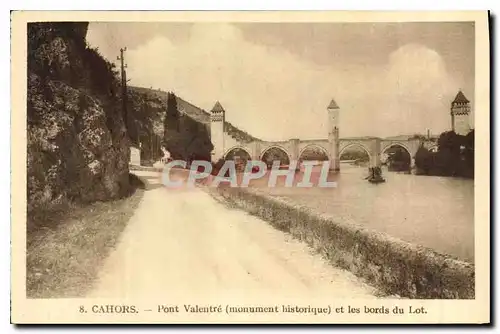 Cartes postales Cahors Pont Valentre monument historique et les bords du Lot