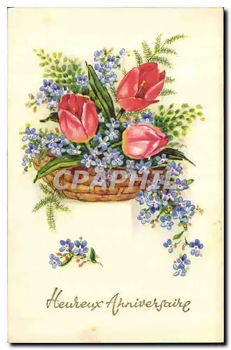 Cartes postales Heureux Anniversaire Fleurs