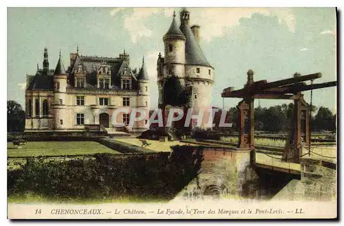 Ansichtskarte AK Chenonceaux Le Chateau La Facade la Tour des Marques et le Pont Levis