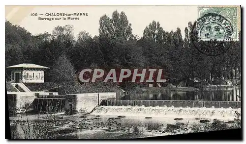 Cartes postales Chalons sur Marne Barrage sur la Marne