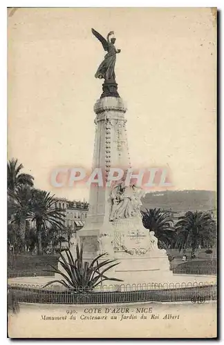 Cartes postales Cote d'Azur Nice Monument du Centenaire au Jardin du Roi Albert