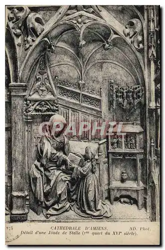 Cartes postales Cathedrale d'Amiens Detail d'une Jouee de Stalle