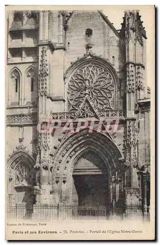 Cartes postales Paris et ses Environs Pontoise Portain de l'Eglise Notre Dame