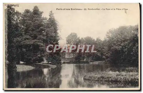 Cartes postales Paris et ses Environs Rambouillet Le Parc et la Place d'Eau