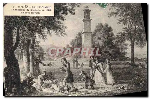 Ansichtskarte AK Saint Cloud La lanterne de Diogene en 1820 d'apres Develly