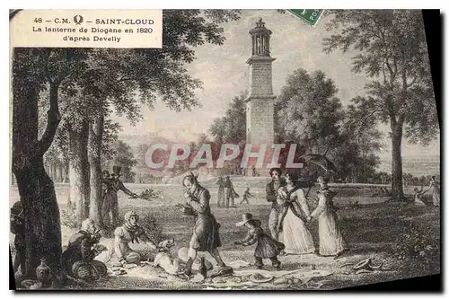 Cartes postales Saint Cloud La lanterne de Diogene en 1820 d'apres Develly
