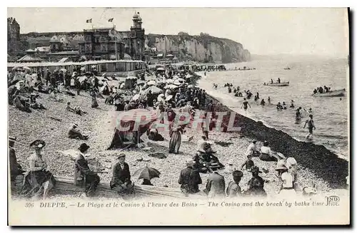 Ansichtskarte AK Dieppe La Plage et le Casino a l'heure des Bains