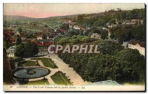 Cartes postales Lisieux Vue a sol d'oiseau vers le Jardin Public