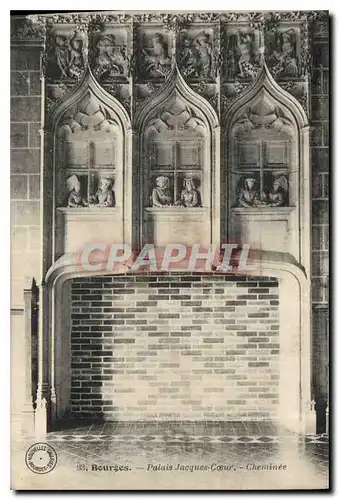 Cartes postales Bourges palais Jacques Coeur Cheminee