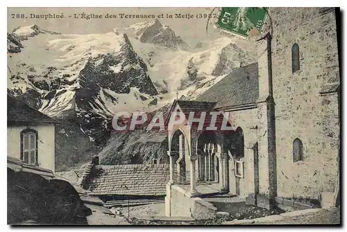 Cartes postales Dauphine l'eglise des Terrasses et la Meije