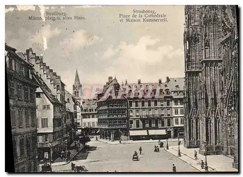 Cartes postales Strasbourg Place de la Cathedrale et Maison Kammerzell