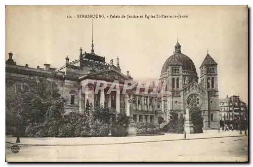 Cartes postales Strasbourg Palais de Justice et eglise St Pierre le Jeune
