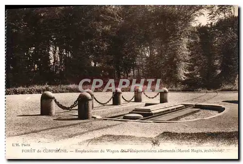 Ansichtskarte AK Foret de Compiegne Emplacement du Wagon des Plenipotentiares Allemands Marcel Mages architecte