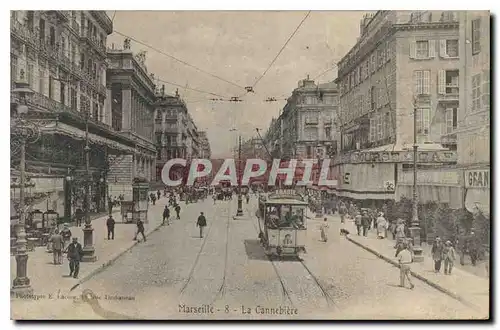 Ansichtskarte AK Marseille la Cannebiere Tramway